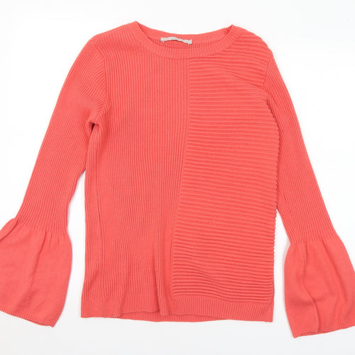 George Womens Pink Round Neck Acrylic Pullover Jumper Size 12