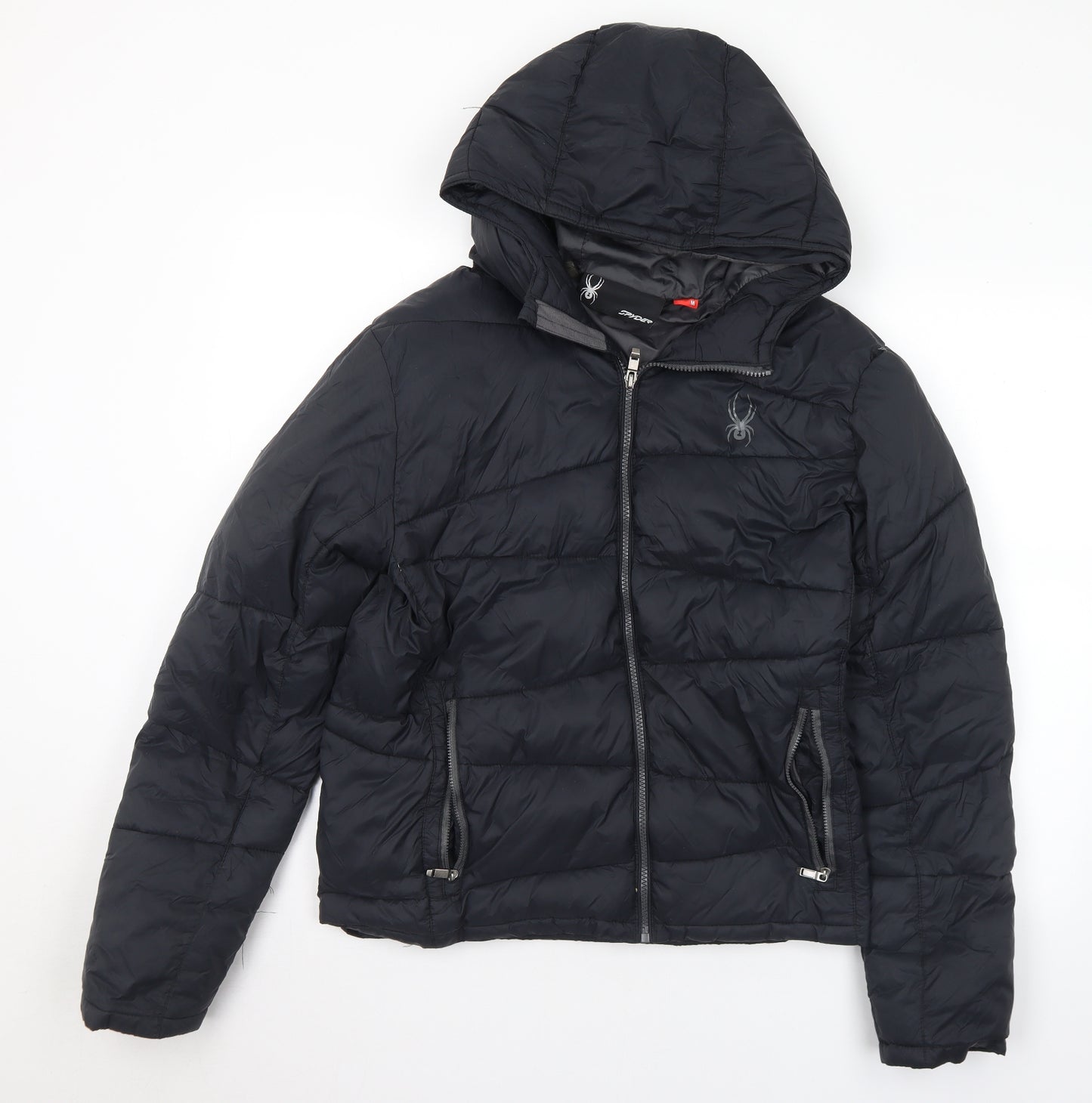 Spyder Mens Black Puffer Jacket Coat Size M