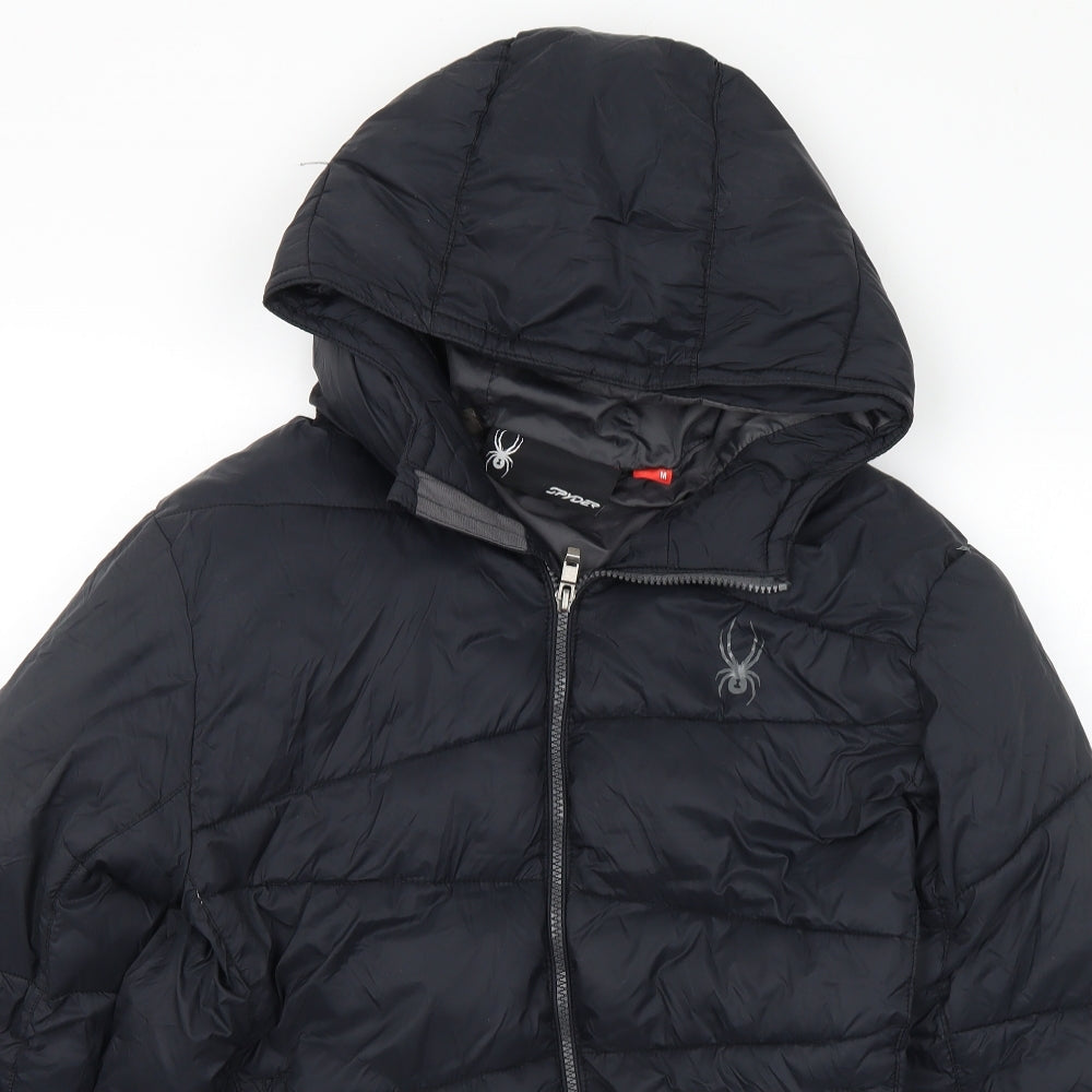 Spyder Mens Black Puffer Jacket Coat Size M