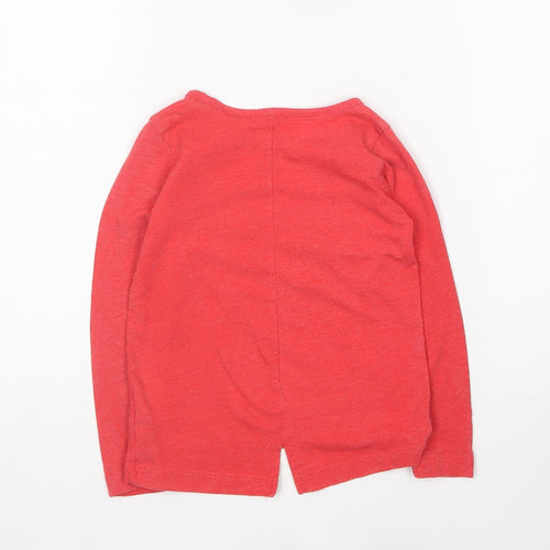 TOM TAILOR Girls Red Cotton Basic T-Shirt Size 4-5 Years Round Neck