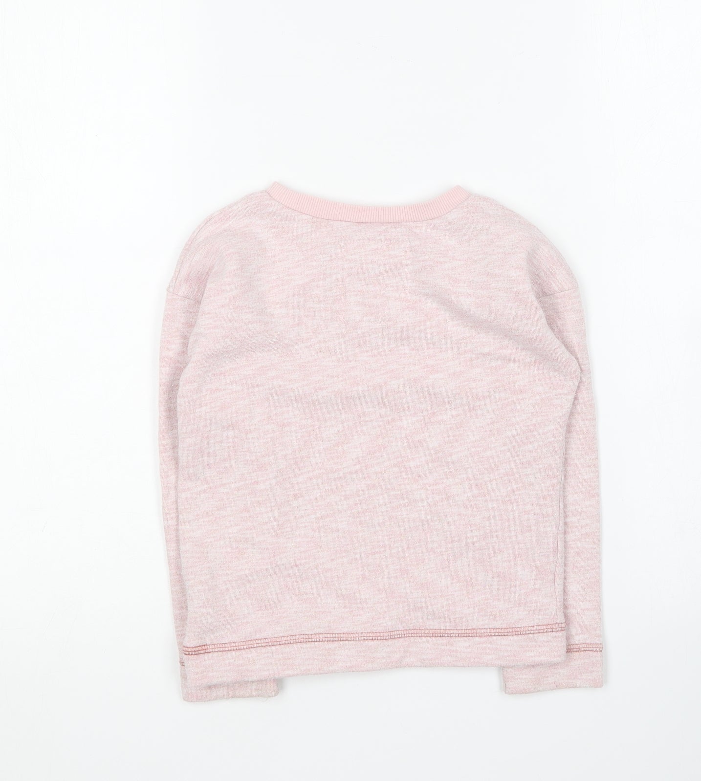 Mothercare Girls Pink Round Neck Cotton Pullover Jumper Size 5 Years