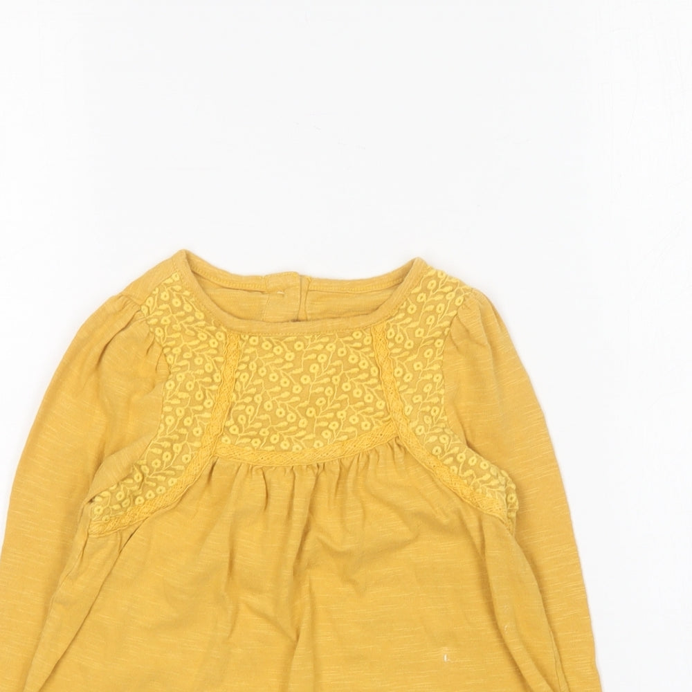 Dunnes Stores Girls Yellow Cotton Shift Size 5 Years Round Neck