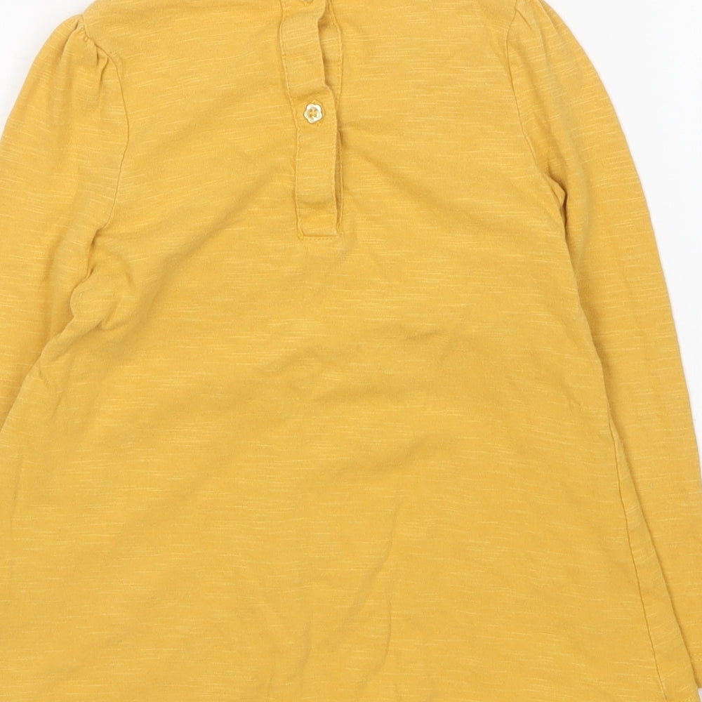 Dunnes Stores Girls Yellow Cotton Shift Size 5 Years Round Neck