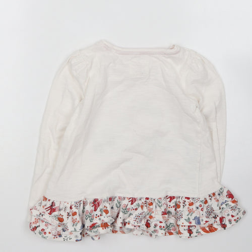 TU Girls White Cotton Basic T-Shirt Size 4-5 Years Round Neck