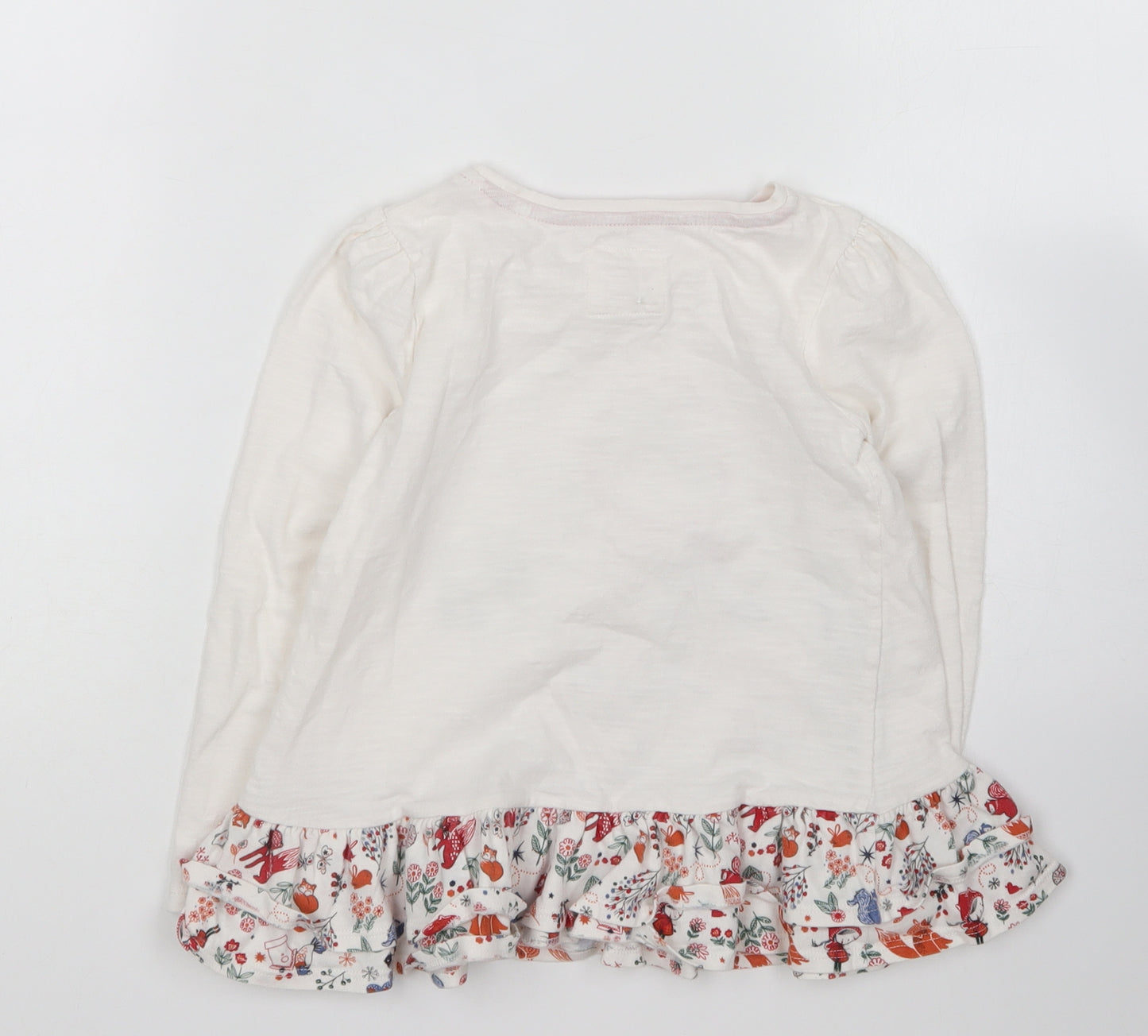 TU Girls White Cotton Basic T-Shirt Size 4-5 Years Round Neck