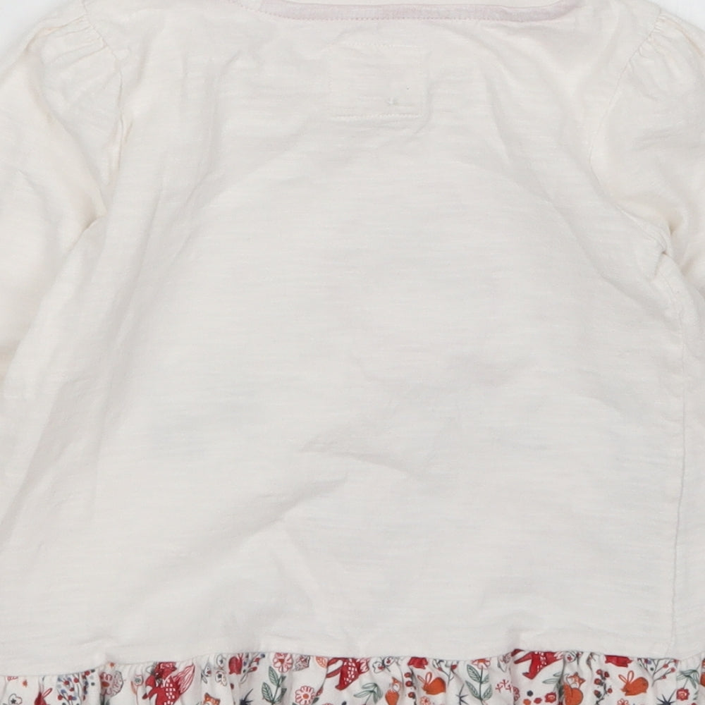 TU Girls White Cotton Basic T-Shirt Size 4-5 Years Round Neck