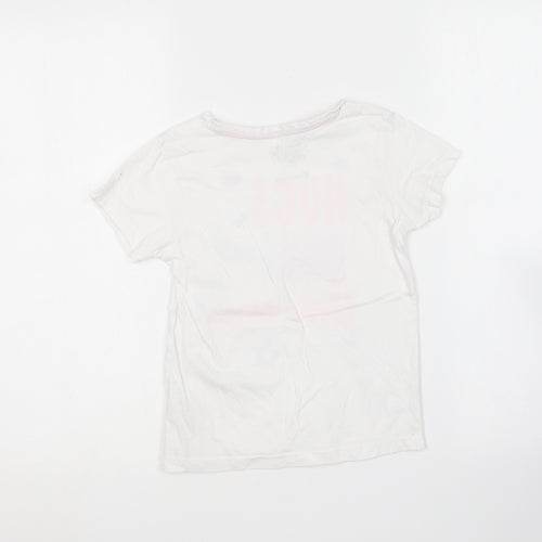 Nickelodeon Girls White Cotton Basic T-Shirt Size 7 Years Round Neck - Jojo Siwa