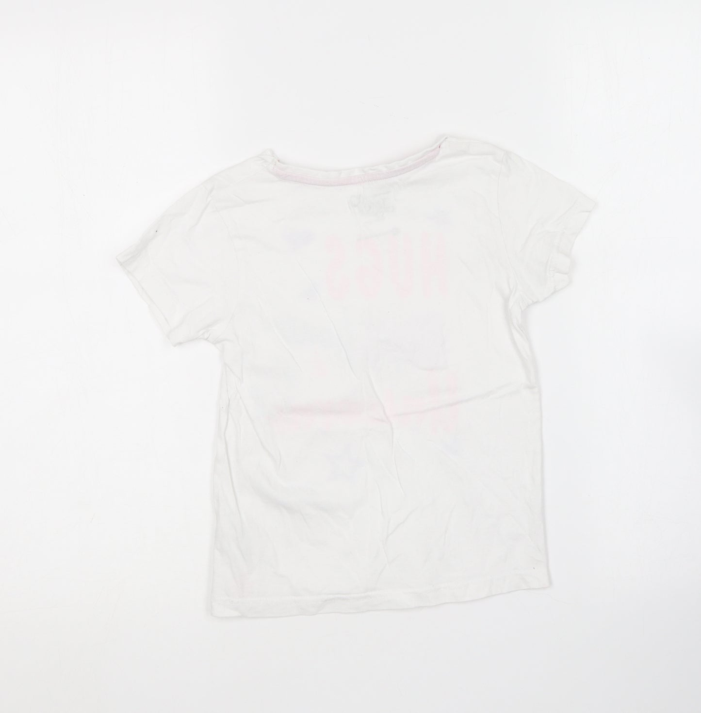 Nickelodeon Girls White Cotton Basic T-Shirt Size 7 Years Round Neck - Jojo Siwa