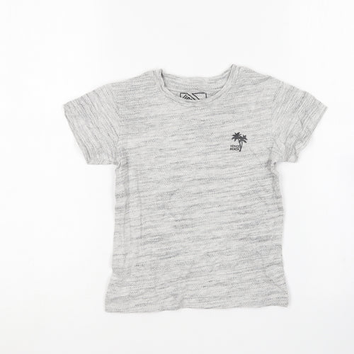 Matalan Boys Grey Cotton Basic T-Shirt Size 4 Years Round Neck