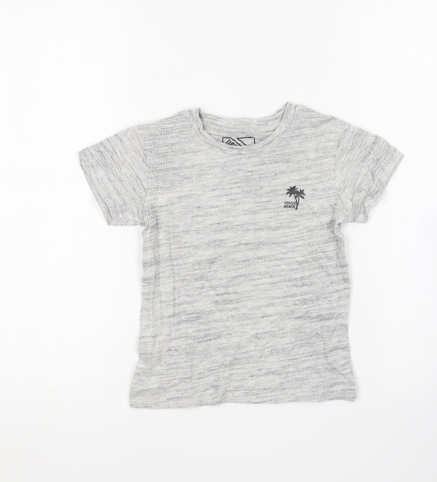 Matalan Boys Grey Cotton Basic T-Shirt Size 4 Years Round Neck