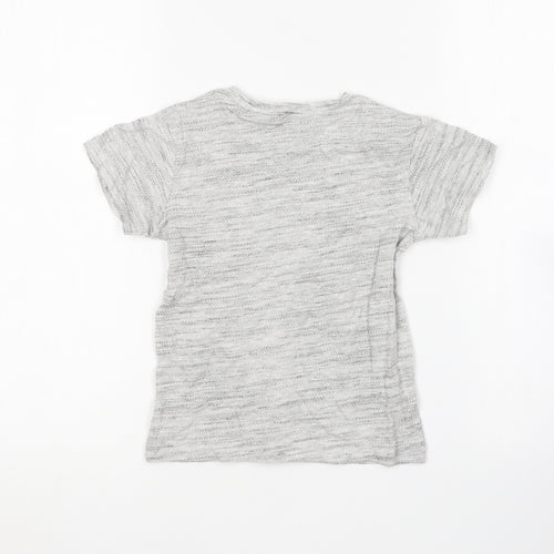 Matalan Boys Grey Cotton Basic T-Shirt Size 4 Years Round Neck