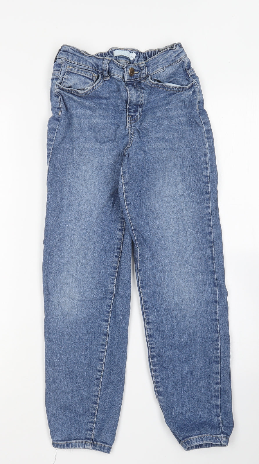 Leigh Tucker Girls Blue Cotton Straight Jeans Size 9-10 Years Regular