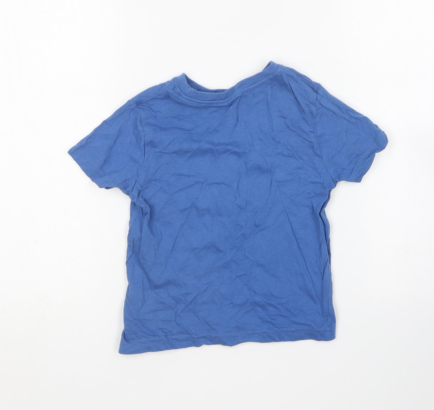 Primark Boys Blue Cotton Basic T-Shirt Size 3-4 Years Round Neck - Monster