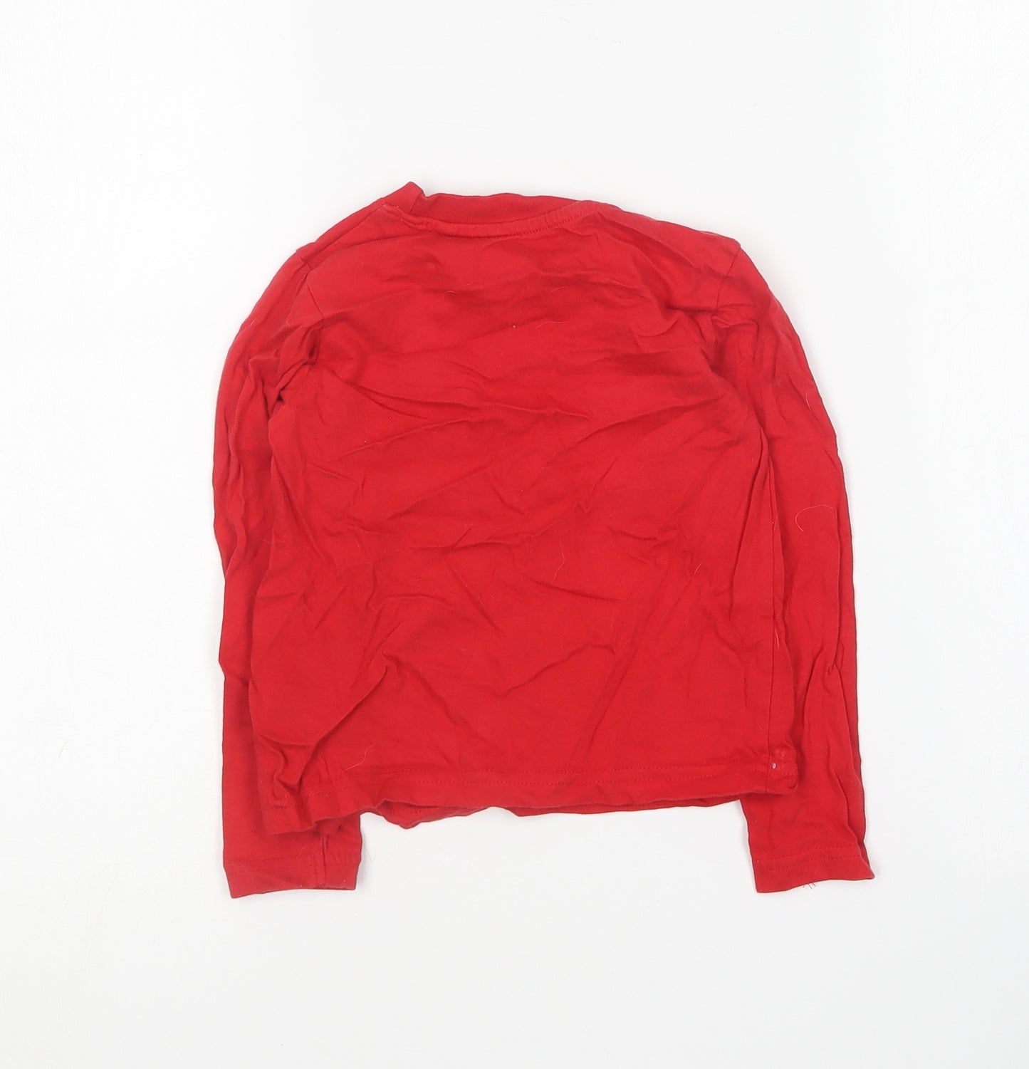 Festive Fun Boys Red Cotton Basic T-Shirt Size 3-4 Years Round Neck - Christmas T-Shirt