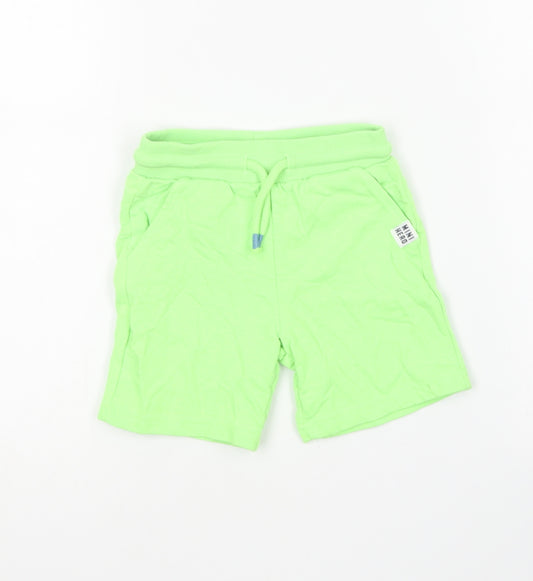 F&F Boys Green Cotton Sweat Shorts Size 2-3 Years Regular