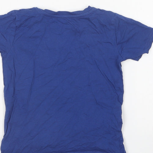Dunnes Stores Boys Blue Cotton Basic T-Shirt Size 3-4 Years Round Neck - Game Squad