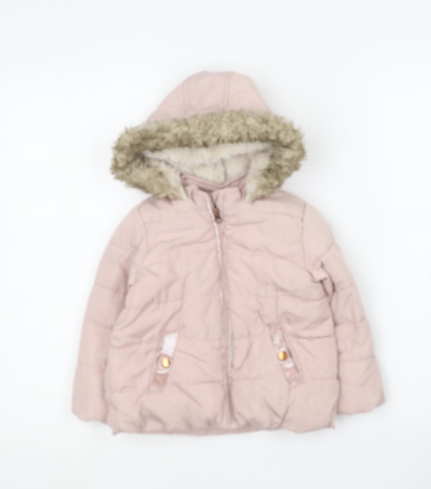 F&F Baby Pink Puffer Jacket Coat Size 18-24 Months