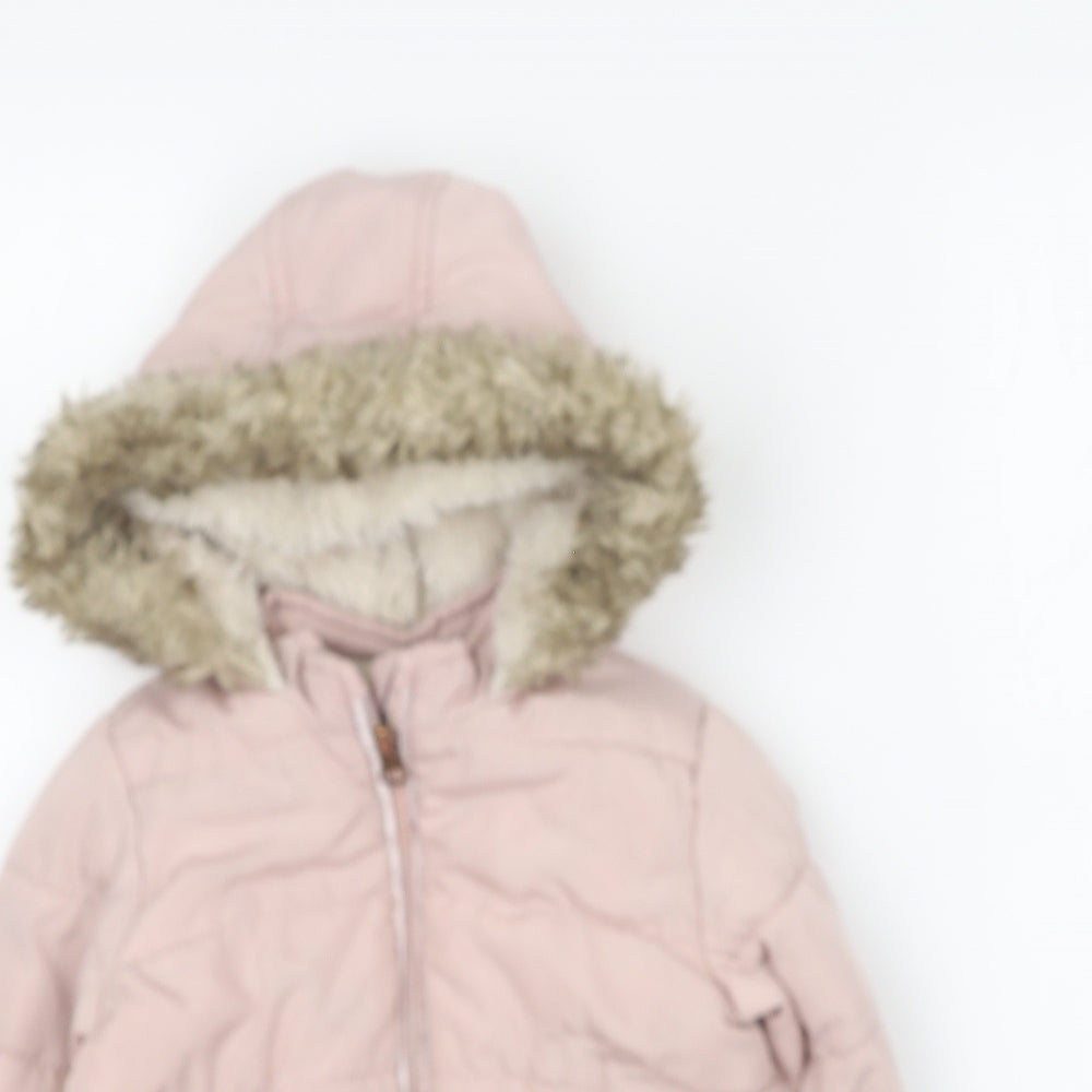 F&F Baby Pink Puffer Jacket Coat Size 18-24 Months