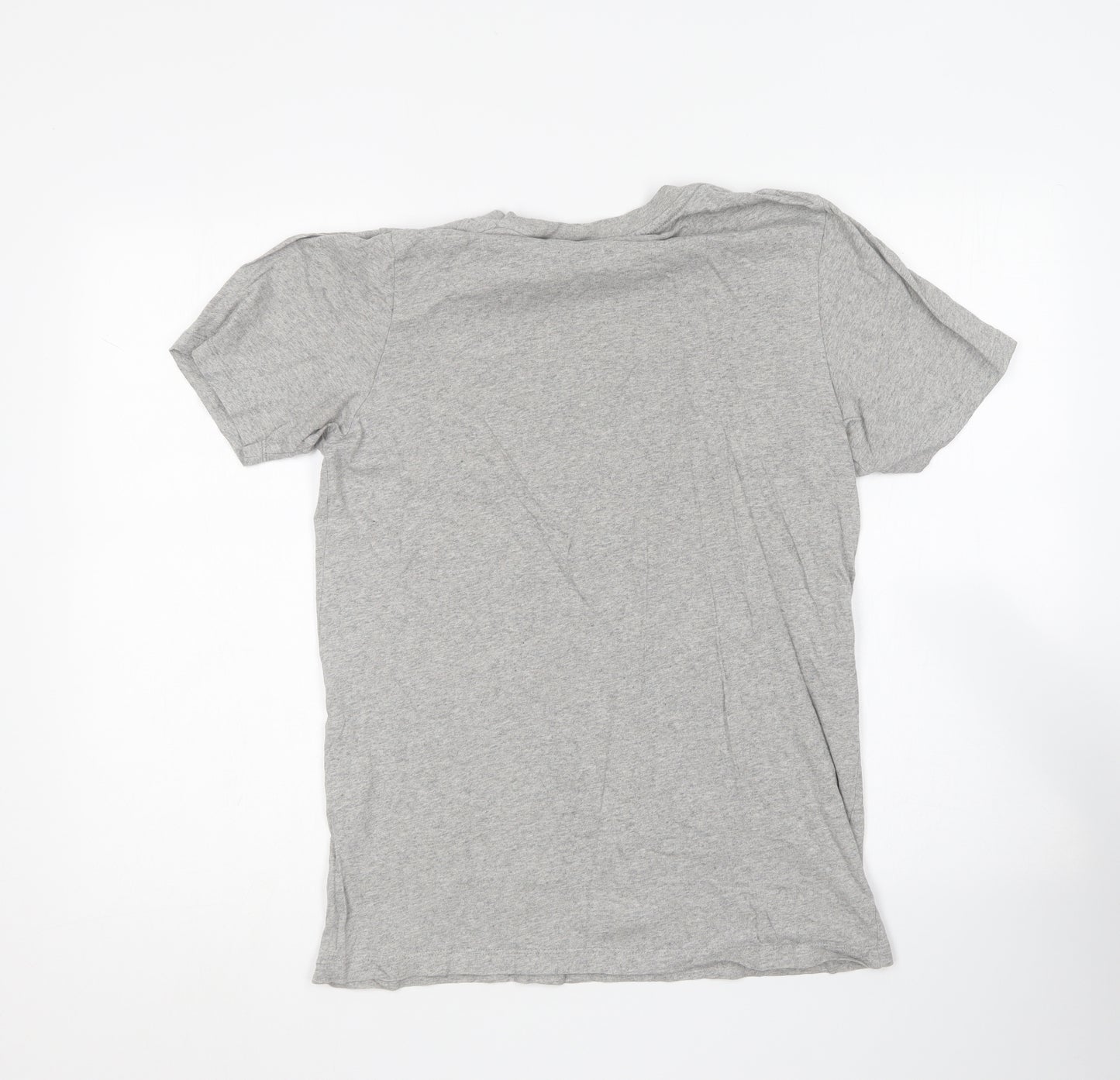 JACK & JONES Mens Grey Cotton T-Shirt Size M Round Neck