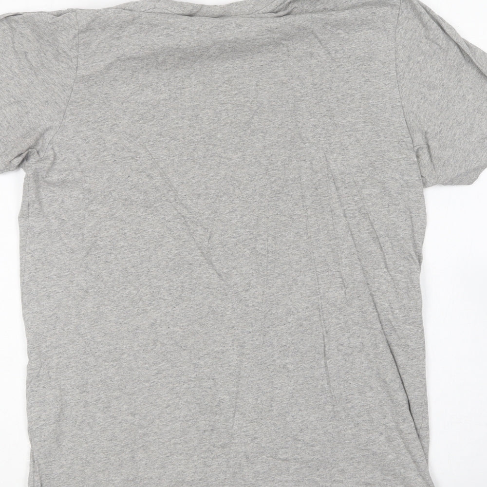 JACK & JONES Mens Grey Cotton T-Shirt Size M Round Neck