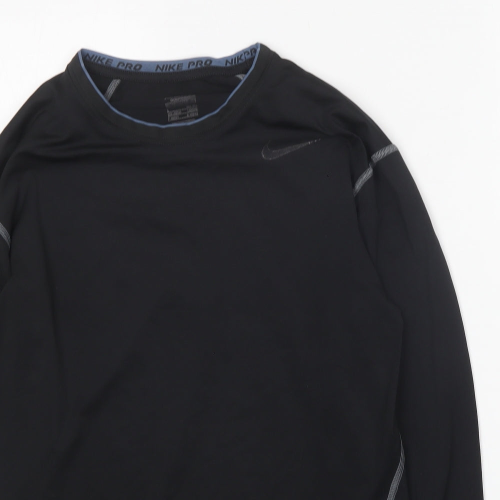 Nike Mens Black Polyester Basic T-Shirt Size L Round Neck
