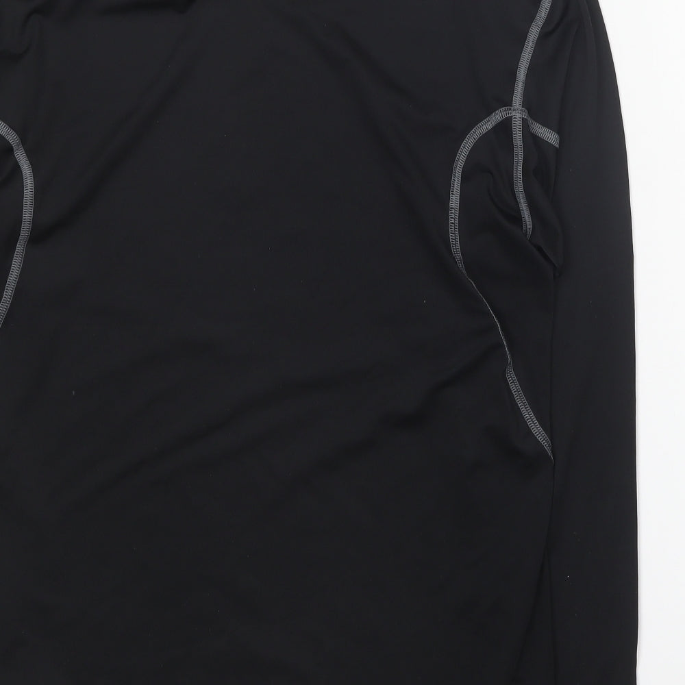 Nike Mens Black Polyester Basic T-Shirt Size L Round Neck