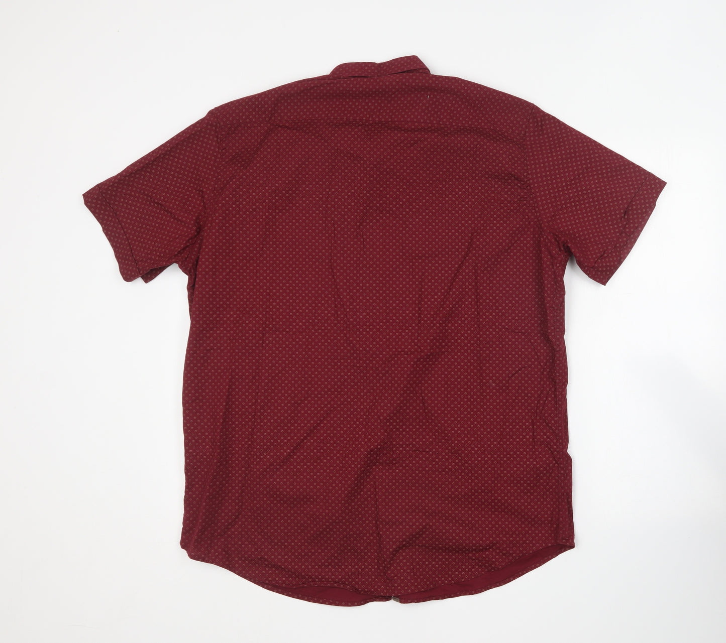 HUGO BOSS Mens Purple Geometric Cotton Button-Up Size 2XL Collared