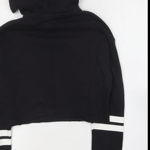 H&M Womens Black Cotton Pullover Hoodie Size XS