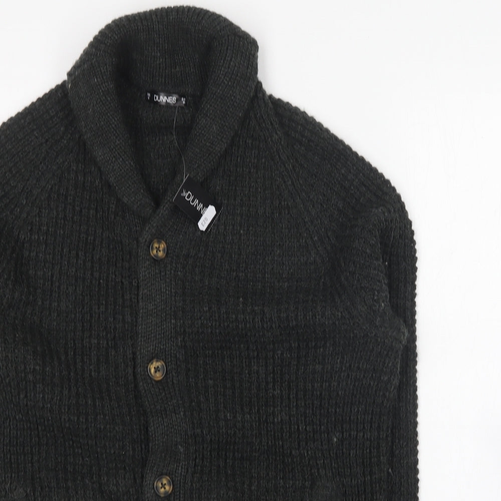 Dunnes Stores Mens Green V-Neck Acrylic Cardigan Jumper Size M