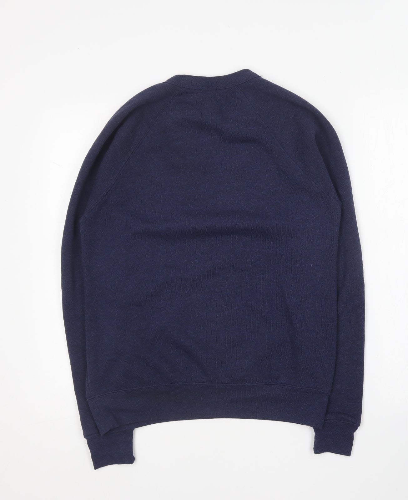 Om & Ah Mens Blue Round Neck Cotton Pullover Jumper Size XS - Perfectly imperfect