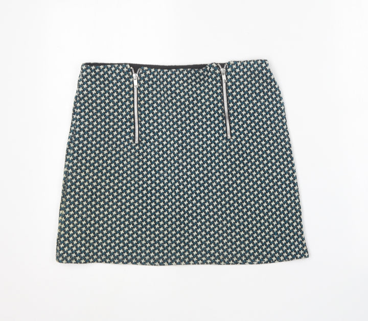 Cooperative Womens Green Geometric Polyester Mini Skirt Size M