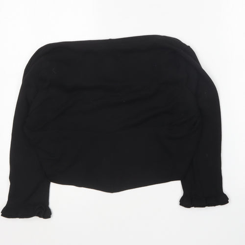 Star Womens Black Collared Viscose Cardigan Jumper Size 14