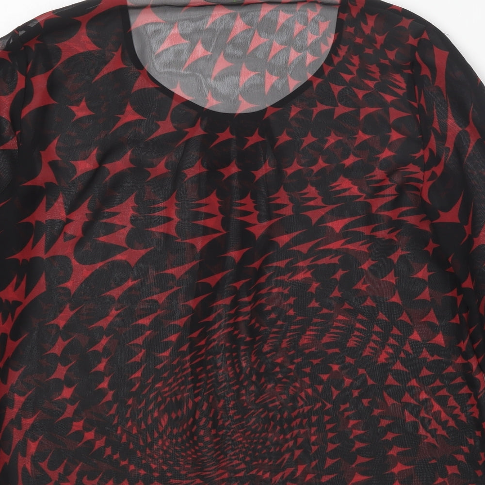 Marks and Spencer Womens Red Polyester Tunic Blouse Size 12 Round Neck