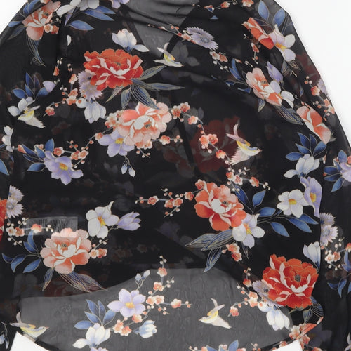 New Look Womens Multicoloured Floral Polyester Basic Blouse Size 8 V-Neck