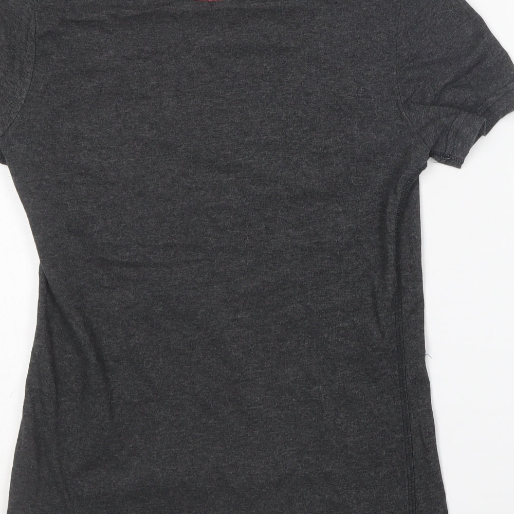 adidas Womens Grey Cotton Basic T-Shirt Size XS Round Neck