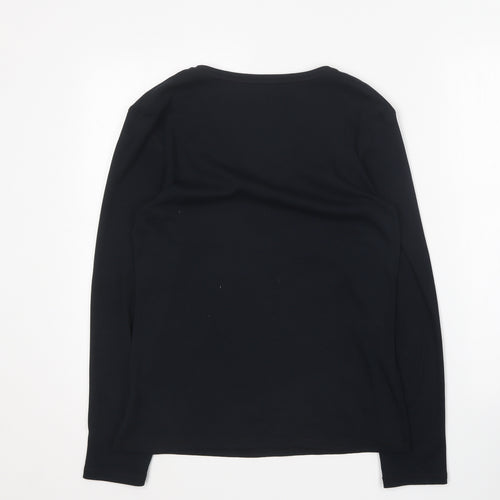 Dunnes Stores Womens Blue Cotton Basic T-Shirt Size 12 V-Neck