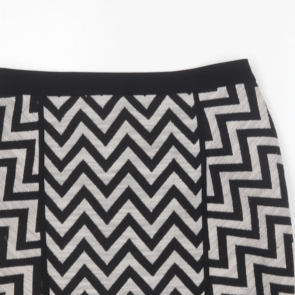 Dunnes Stores Womens Black Herringbone Polyester Mini Skirt Size 8