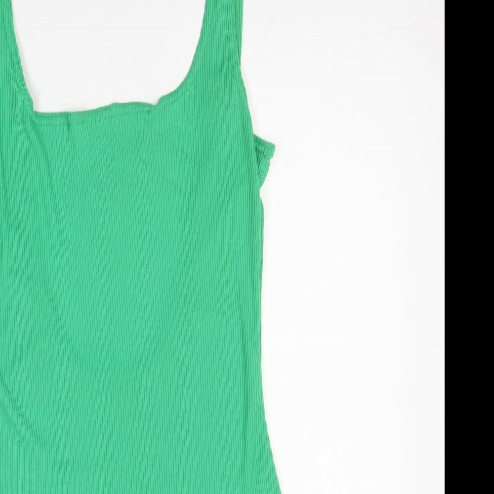 PRETTYLITTLETHING Womens Green Polyester Bodycon Size 12 Scoop Neck