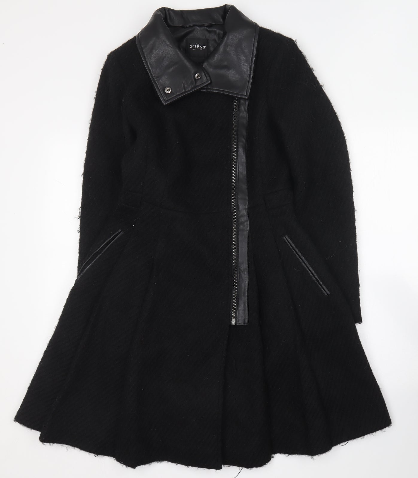 GUESS Womens Black Overcoat Coat Size 4