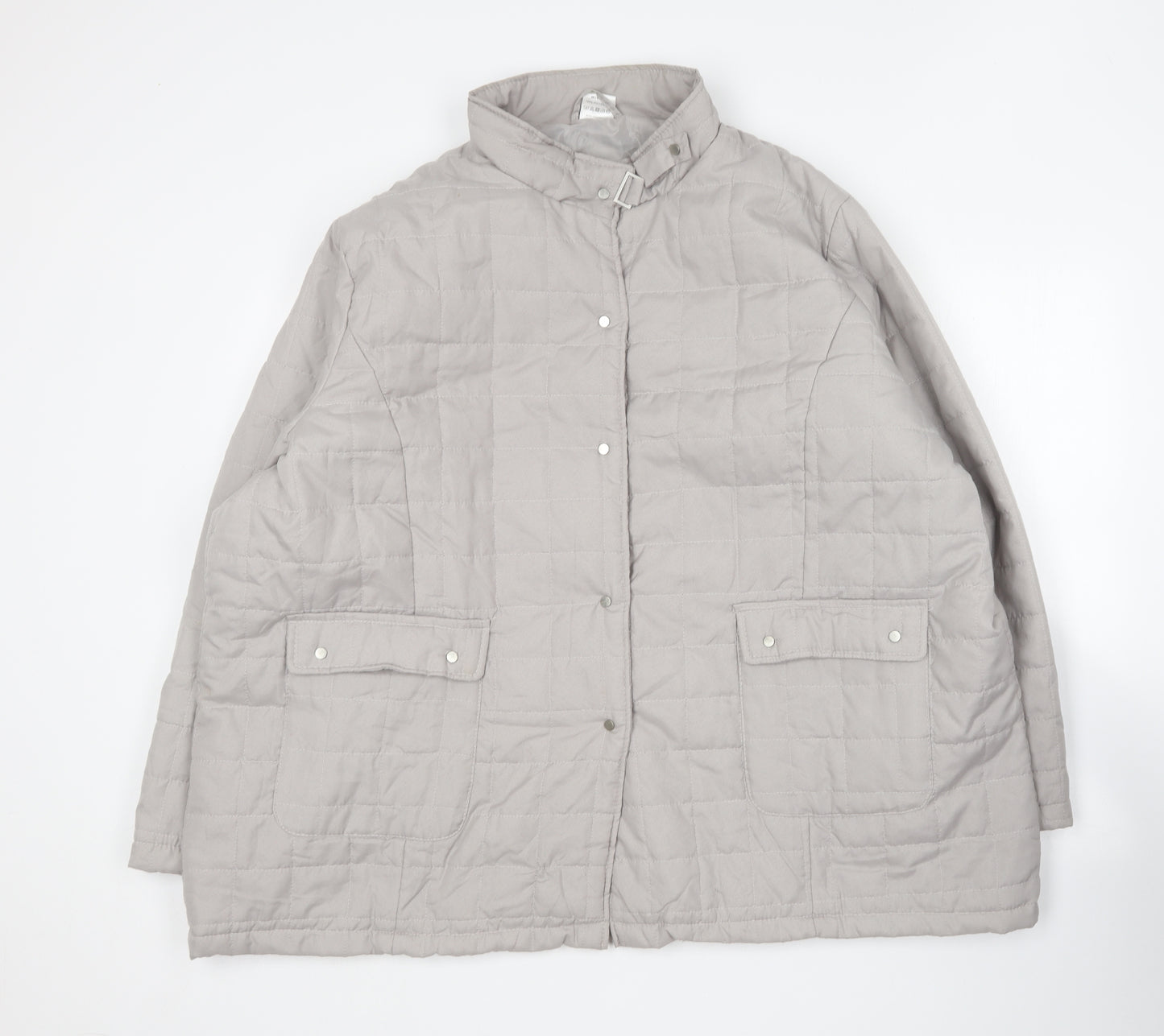 Preworn Womens Beige Quilted Coat Size 26