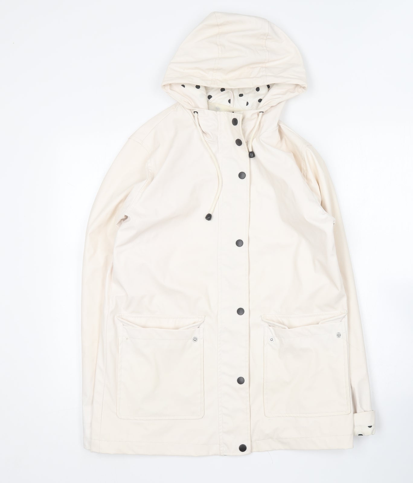 Avenue Womens Ivory Rain Coat Coat Size 8