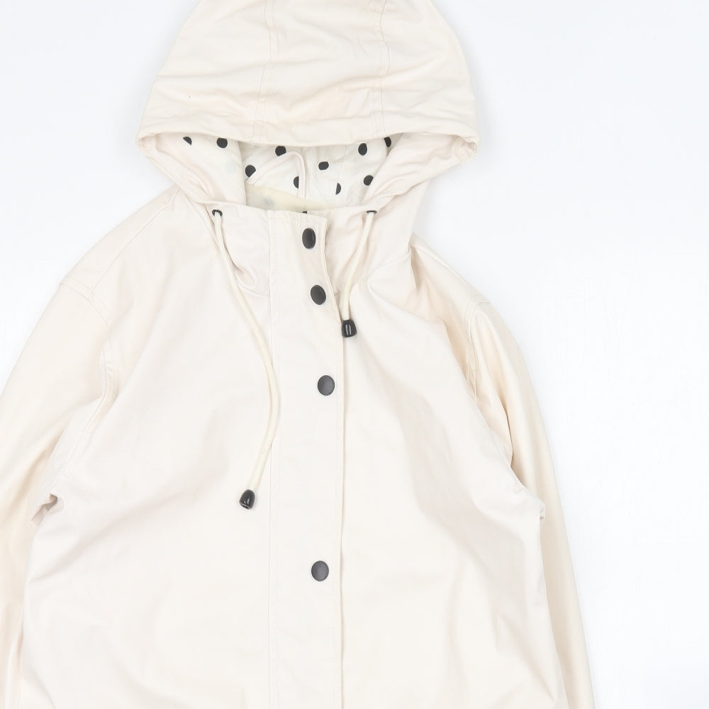 Avenue Womens Ivory Rain Coat Coat Size 8