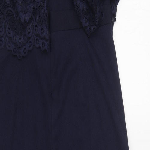 John Rocha Womens Blue Polyester Jumpsuit One-Piece Size 16