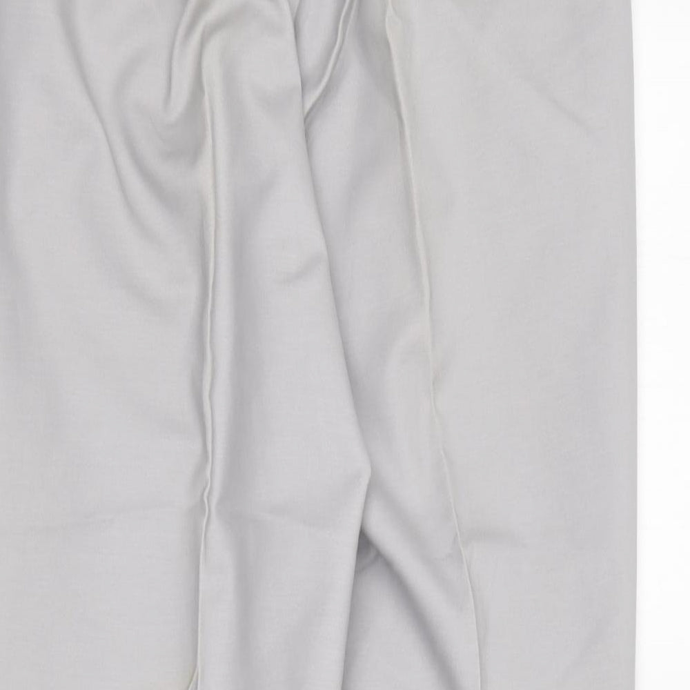 Mint Velvet Womens Grey Cotton Carrot Trousers Size 14 L28 in Regular