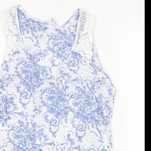 Per Una Womens Blue Polyester Basic Tank Size 18 Scoop Neck