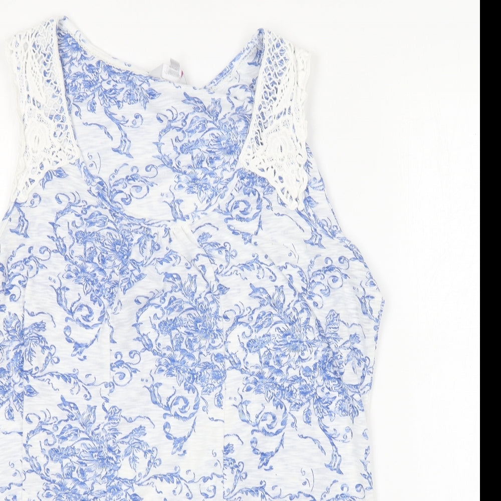 Per Una Womens Blue Polyester Basic Tank Size 18 Scoop Neck