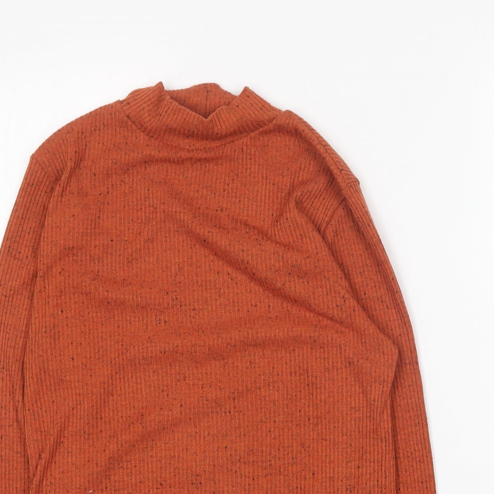 Papaya Womens Orange Crew Neck Polyester Pullover Jumper Size 12