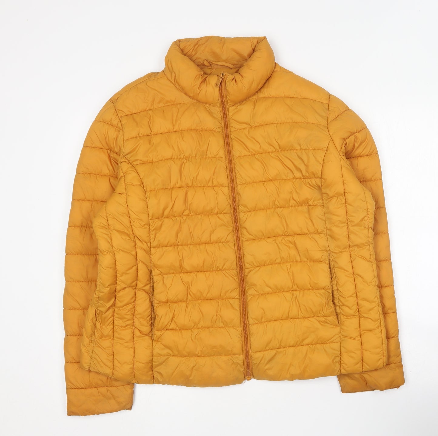 Primark Womens Yellow Puffer Jacket Coat Size 18