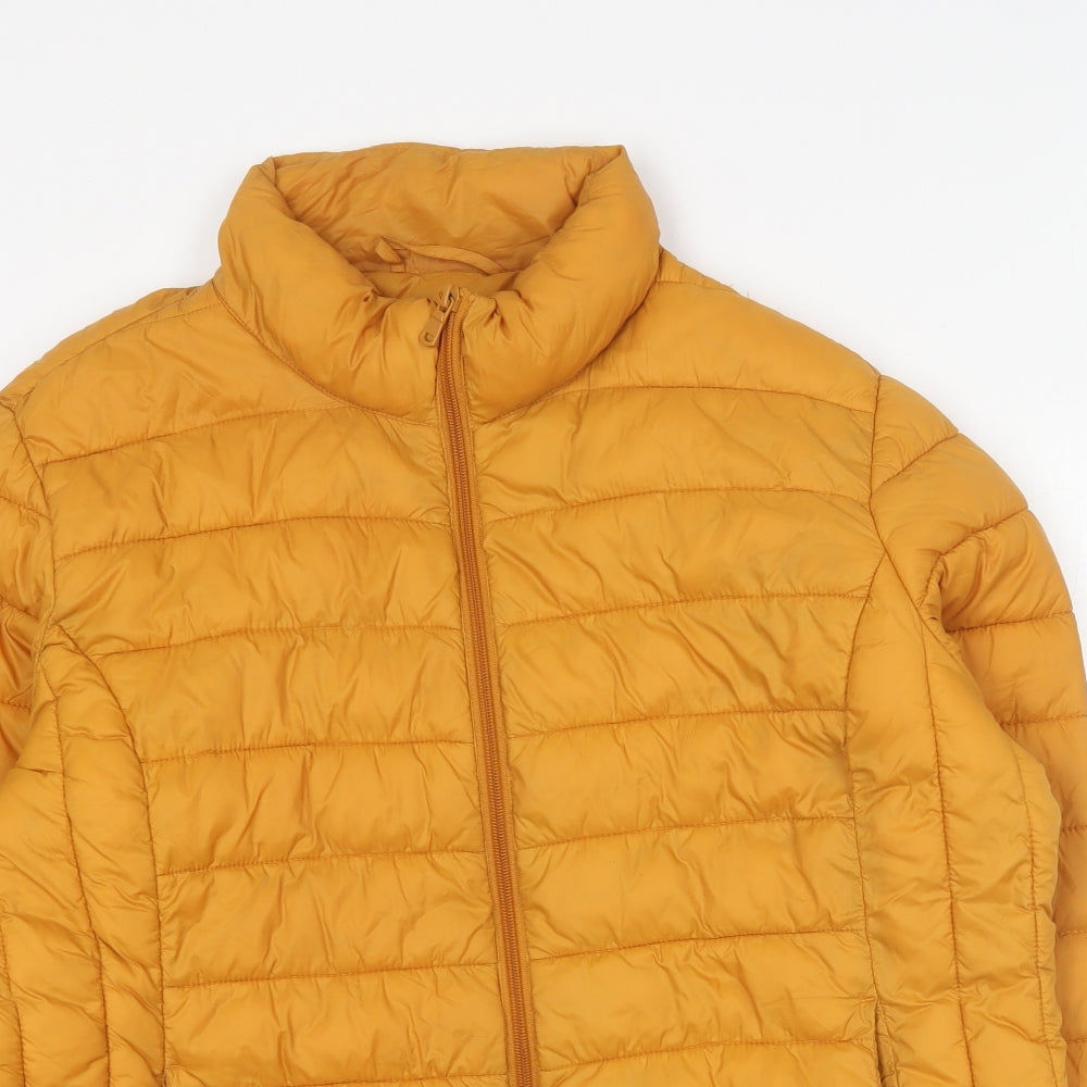 Primark Womens Yellow Puffer Jacket Coat Size 18