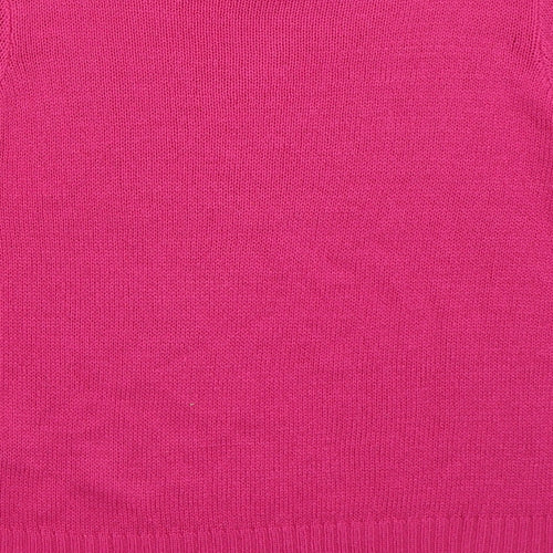 H&M Womens Pink Crew Neck Acrylic Pullover Jumper Size S